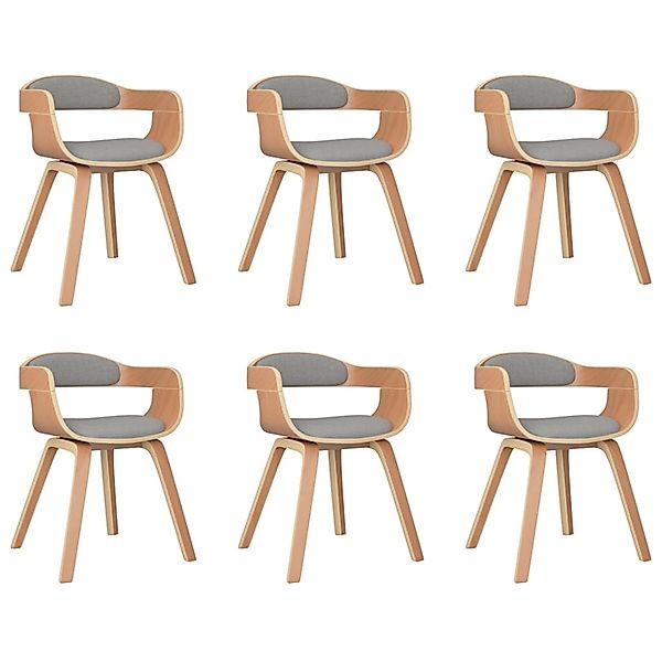 vidaXL Esszimmerstühle 6 Stk Taupe Bugholz und Stoff 3092394 günstig online kaufen