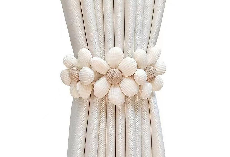 BYSURE Raffhalter, (2-tlg), Gewebte Blumen, Elastische Vorhang Binder, Boho günstig online kaufen