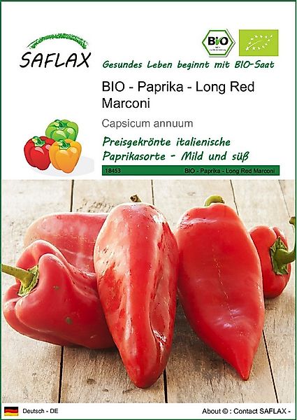 SAFLAX Gemüsesamen SAFLAX - Samen - BIO - Paprika - Long Red Marconi günstig online kaufen
