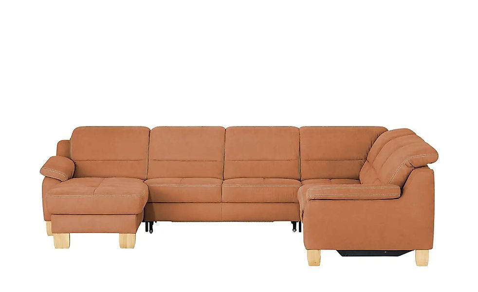 meinSofa Wohnlandschaft aus Mikrofaser Hanna ¦ orange ¦ Maße (cm): B: 322 H günstig online kaufen