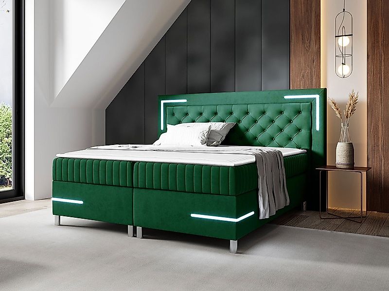 MIRJAN24 Boxspringbett Tenosi 5 LED (mit zwei Bettkästen), LED-Beleuchtung, günstig online kaufen