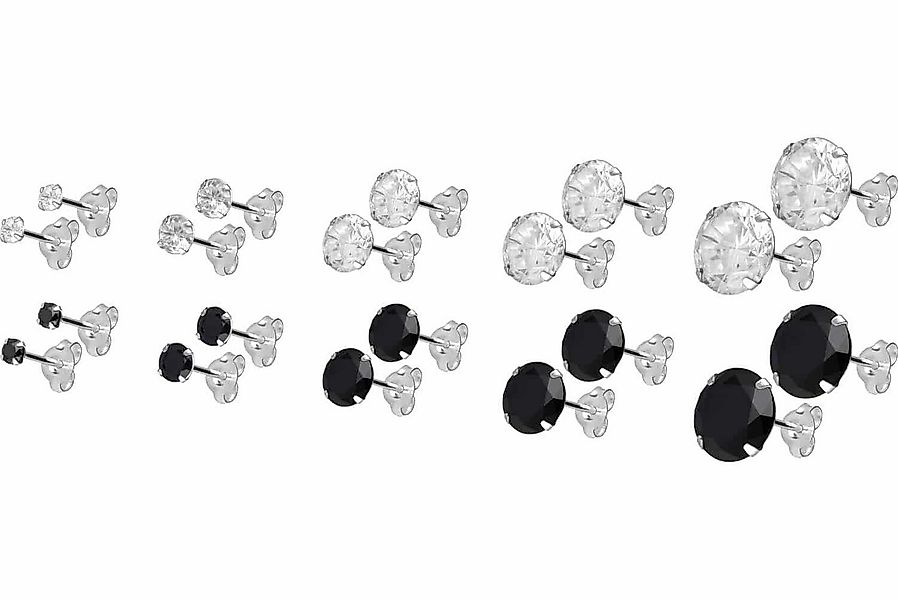 FILANGO Paar Ohrstecker 925er Silber Ohrstecker RUNDER KRISTALL (Ohrstecker günstig online kaufen
