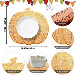 CLTYQ Platzset 6-teiliges Kürbis-Tischset, Tischsets mit günstig online kaufen