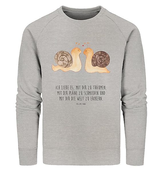 Mr. & Mrs. Panda Longpullover Schnecken Liebe Größe S - Heather Grey - Gesc günstig online kaufen