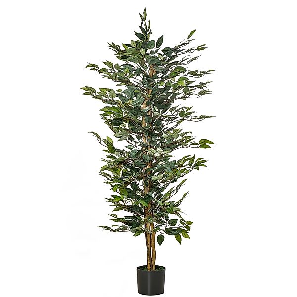 HOMCOM künstlicher Ficus-Baum Dekorative Kunstpflanze 150 cm für Innen und günstig online kaufen