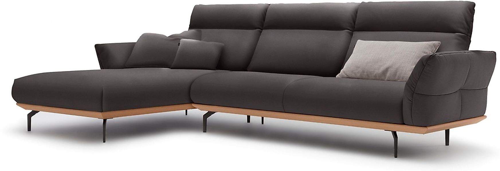 Creation BY ROLF BENZ Ecksofa "CR.460" Sockel in Eiche, Winkelfüße in Umbra günstig online kaufen