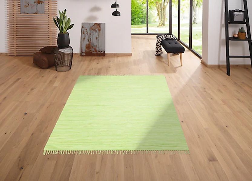 my home Teppich »Paul«, rechteckig, 5 mm Höhe, Wendeteppich, Uni, handgeweb günstig online kaufen