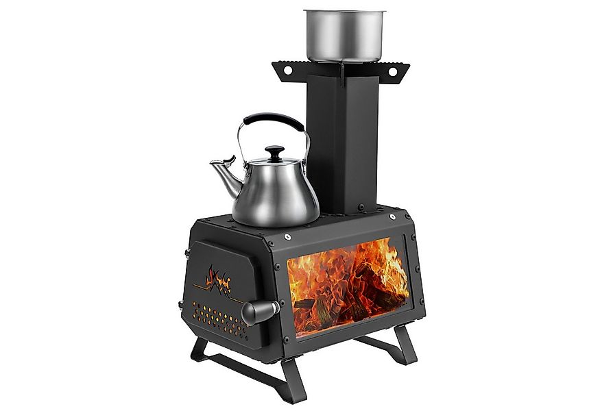 COSTWAY Feuerschale, Holzkohle, Outdoor BBQ Camping Holzofen günstig online kaufen