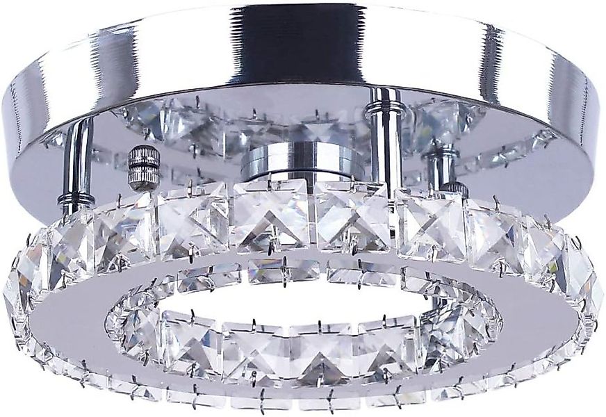 Goeco Deckenleuchte 12W Runde Kristall-Deckenlampe, LED, günstig online kaufen