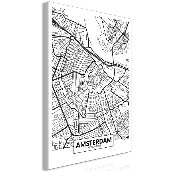 Wandbild - Map of Amsterdam (1 Part) Vertical günstig online kaufen