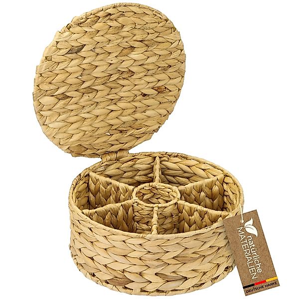 HMF Teebox Teebeutel Geflochten Wasserhyazinthe Tee Aufbewahrungsbox 7 Groß günstig online kaufen