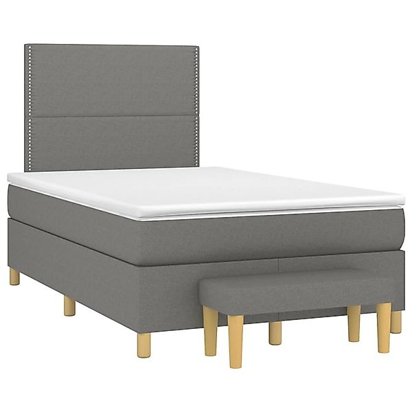 vidaXL Boxspringbett mit Matratze Dunkelgrau 120x190 cm Stoff 3270398 günstig online kaufen