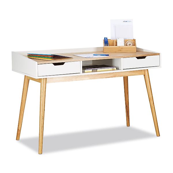 relaxdays Schreibtisch 2 Schublade günstig online kaufen