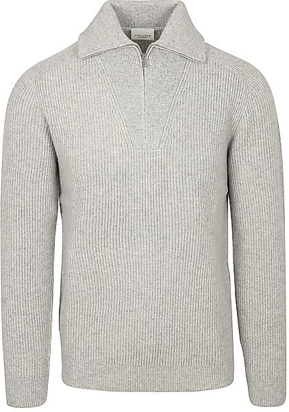 Profuomo Half Zip Pullover Merinowolle Melange Grau - Größe XL günstig online kaufen