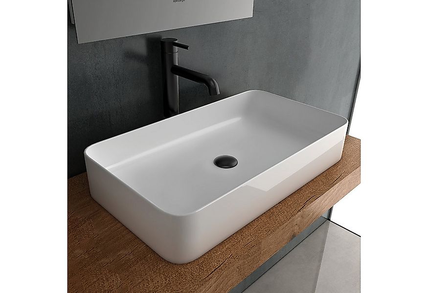 Alpenberger Aufsatzwaschbecken Keramik Waschbecken 60 cm Breit mit Nano (1- günstig online kaufen