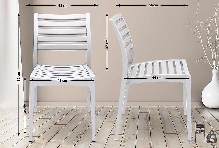 CLP Gartenstuhl Ares, Kunststoff, stapelbar, wetterfest, günstig online kaufen