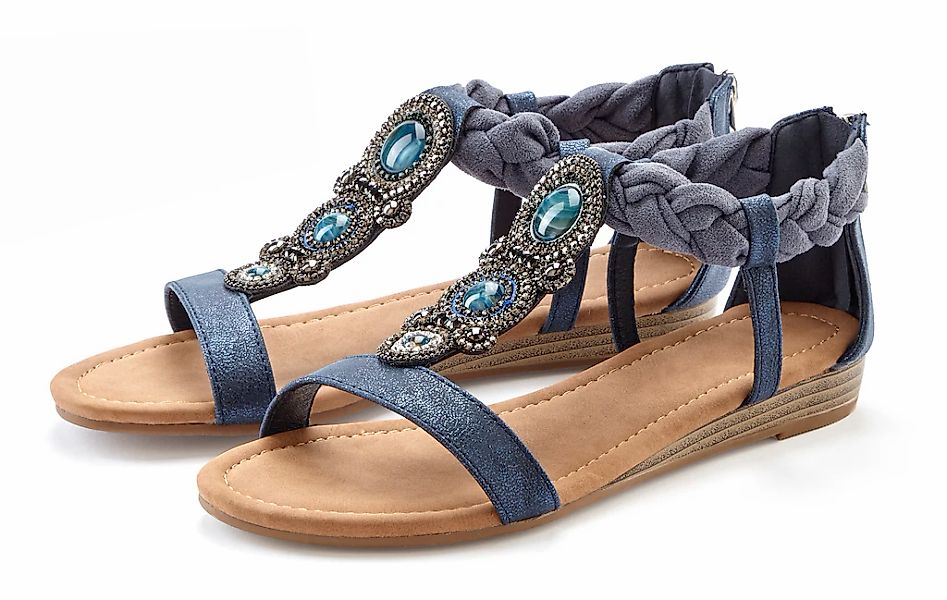 Vivance Sandale "Sandalette, Sommerschuh, offener Schuh", mit Glitzersteinc günstig online kaufen