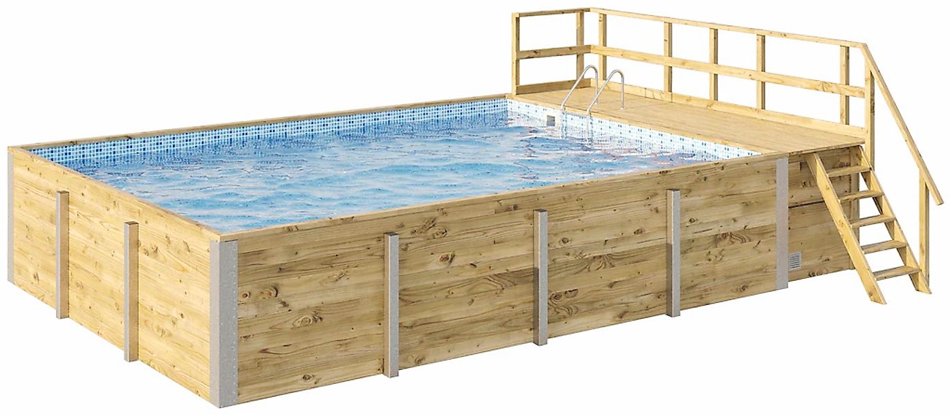 weka Rechteckpool "595 Gr. 2 mit Sonnendeck und Technikraum" BxLxH: 416x644 günstig online kaufen