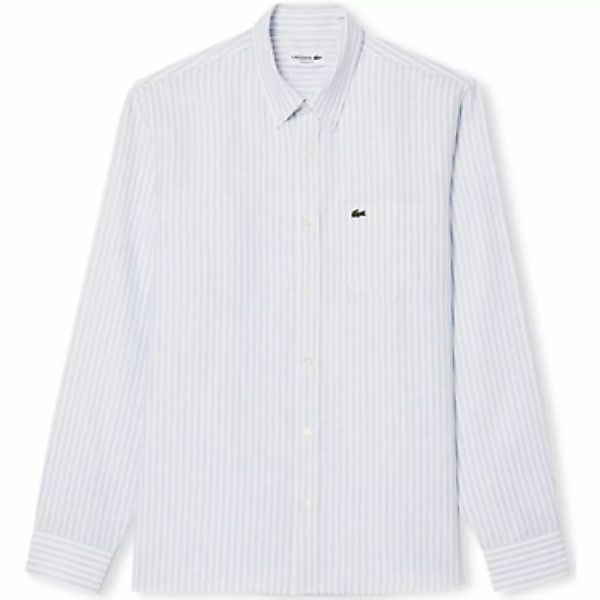 Lacoste  Hemdbluse Regular Fit Linen Shirt CH6985 - Blue/Blanc günstig online kaufen