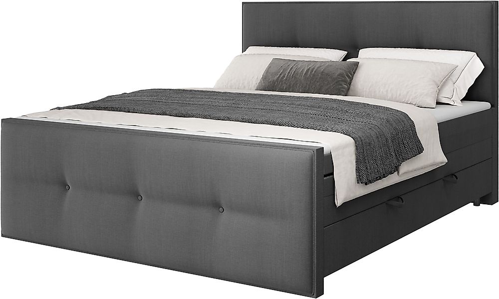 FORTE Boxspringbett "Eve inkl. zwei Bettkästen und Kaltschaum Topper", und günstig online kaufen