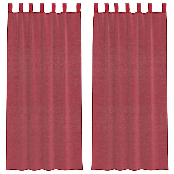vidaXL Voile Vorhänge mit Stangentaschen 2 Stk Weinrot 4102248 günstig online kaufen