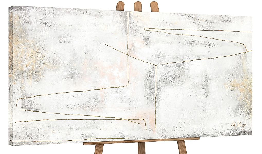 YS-Art Gemälde Goldene Schleife, Abstraktion, Abstraktes günstig online kaufen