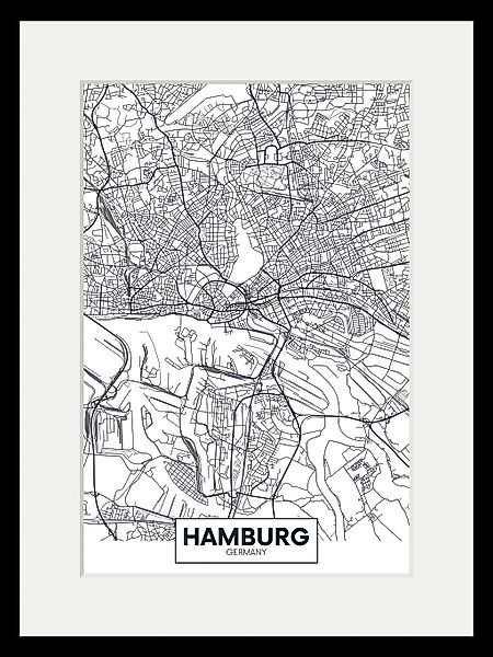 queence Bild »Hamburg Stadtkarte«, Städte-Stadt-Deutschland-Gebäude-Schrift günstig online kaufen