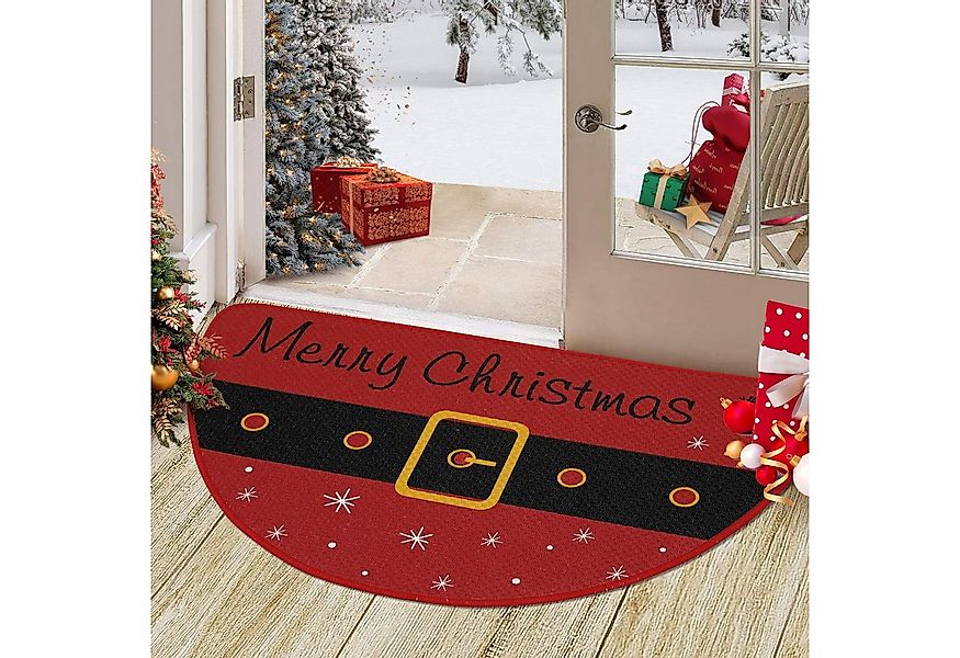 GarveeMore Teppich Türmatten Rote Weihnachten Halbkreis Weihnachten Willkom günstig online kaufen