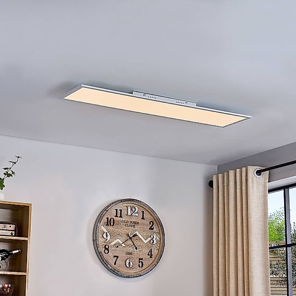 Lindby LED-Panel Lamin, weiß, 120 cm, CCT, dimmbar, Remote günstig online kaufen