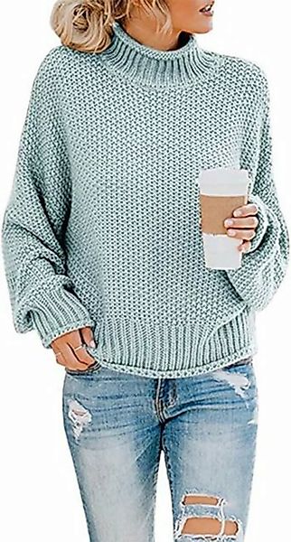FIDDY Strickpullover Pullover Damen Elegant Winter Rollkragenpullover Stric günstig online kaufen