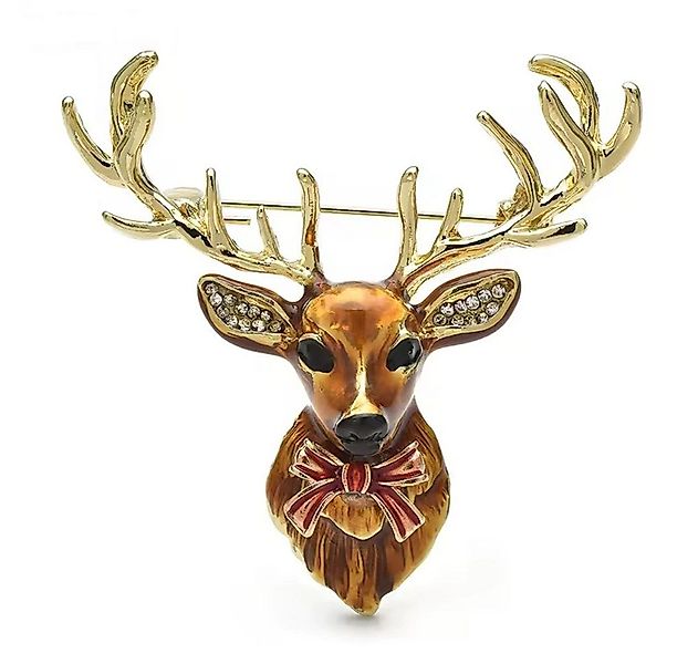 Dark-Desires Brosche Vintage Brosche Hirschkopf in goldfarben 5,7 cm, Vinta günstig online kaufen