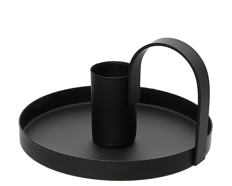Kaemingk Kerzenhalter, Kerzenhalter mit Henkel 10x6cm Metall 1 Stück Schwar günstig online kaufen