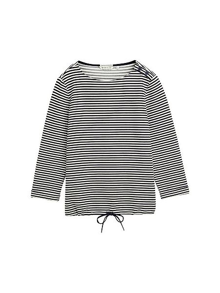 TOM TAILOR T-Shirt Gerippt mit Rundhalsausschnitt und Kordelzug Langarmshir günstig online kaufen
