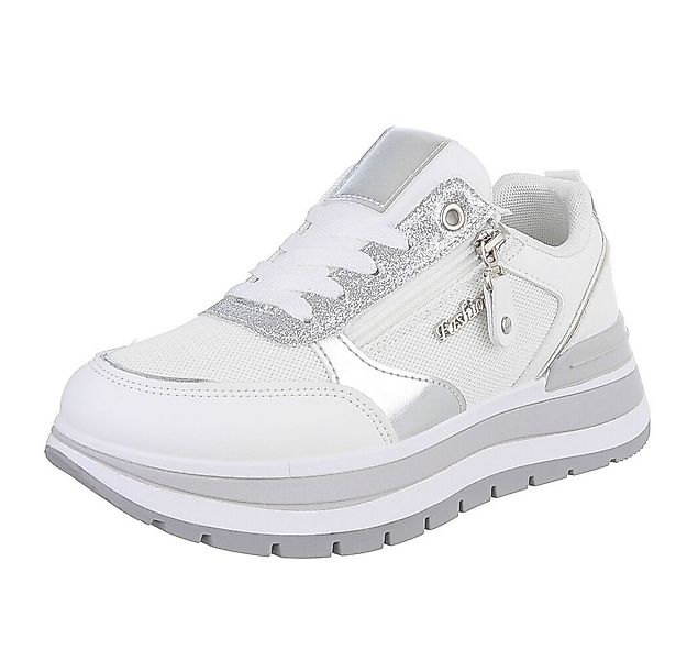 Ital-Design Moderne Sneakers für Damen mit gepolsterter Sohle und Zipper Sn günstig online kaufen