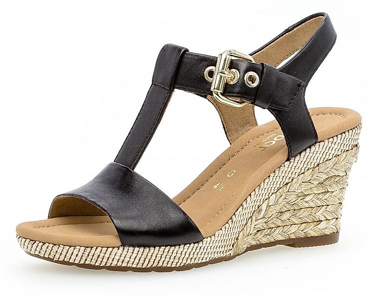 Gabor MILANO Keilsandalette, Sommerschuh, Sandale, Keilabsatz, mit Bastbezu günstig online kaufen