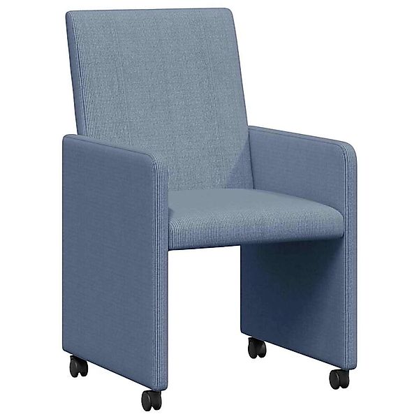 vidaXL Esszimmerstühle mit Rollen 2 Stk Blau 57 x 66 x 94 cm Cordstoff 4201 günstig online kaufen
