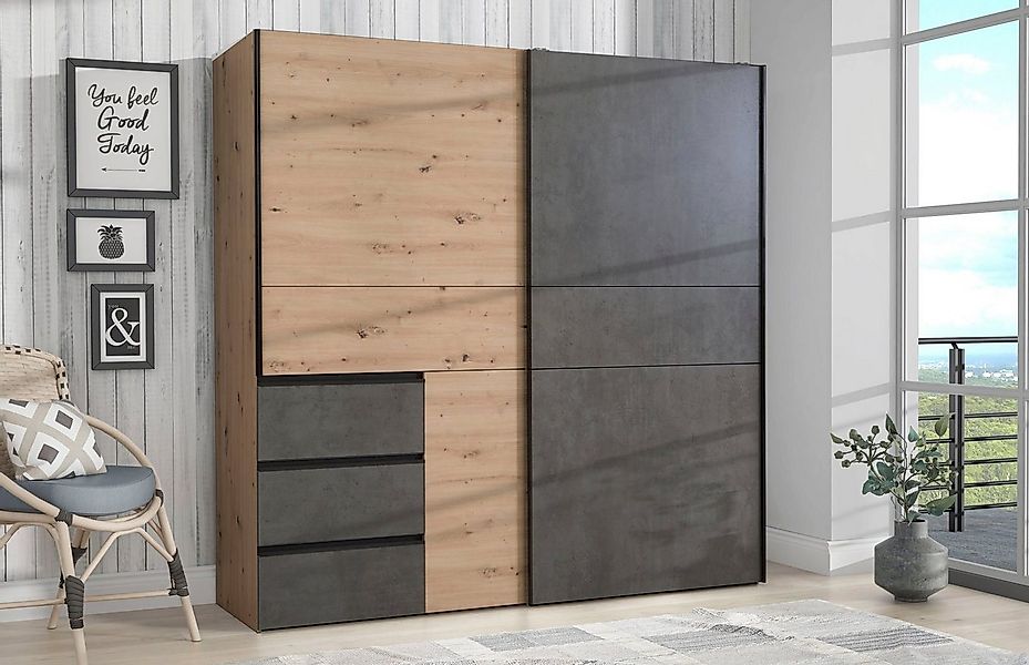 FORTE Schwebetürenschrank "Winn, Schiebetürenschrank mit 3 Schubladen, Made günstig online kaufen