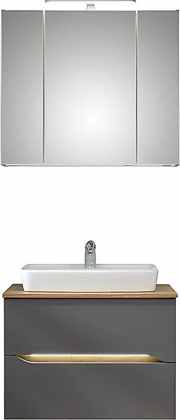 Saphir Badmöbel-Set »Quickset 2-teilig, Keramik-Aufsatzbecken mit LED-Spieg günstig online kaufen