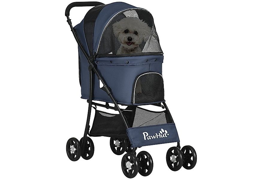 PawHut Hundebuggy mit Kissen, 4 Rädern, Netzfenster, Stauraum, (Hundewagen, günstig online kaufen