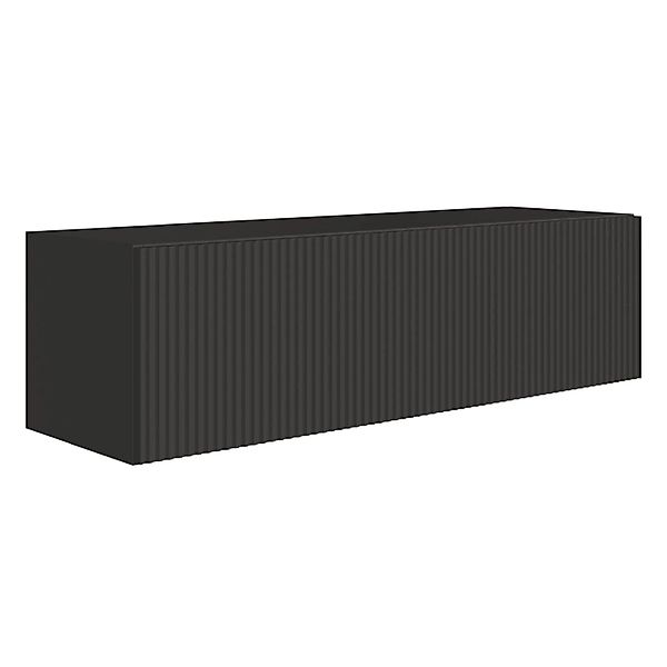 Selsey TV-Hängeboard Veldio mit Lamellenfront 100 cm Schwarz günstig online kaufen