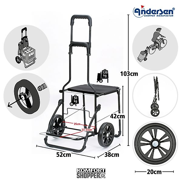 Andersen Einkaufstrolley Komfort Shopper Gestell ohne günstig online kaufen