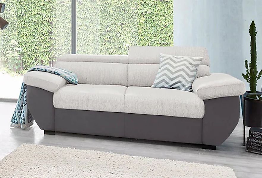 COTTA 2-Sitzer "Chef" Big-Sofa mit Kopfteilverstellung, edle Metallkufen günstig online kaufen