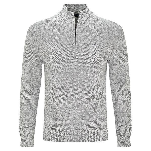 Hackett Textured Mouline Halber Reißverschluss Sweater 2XL Grey / Ecru günstig online kaufen
