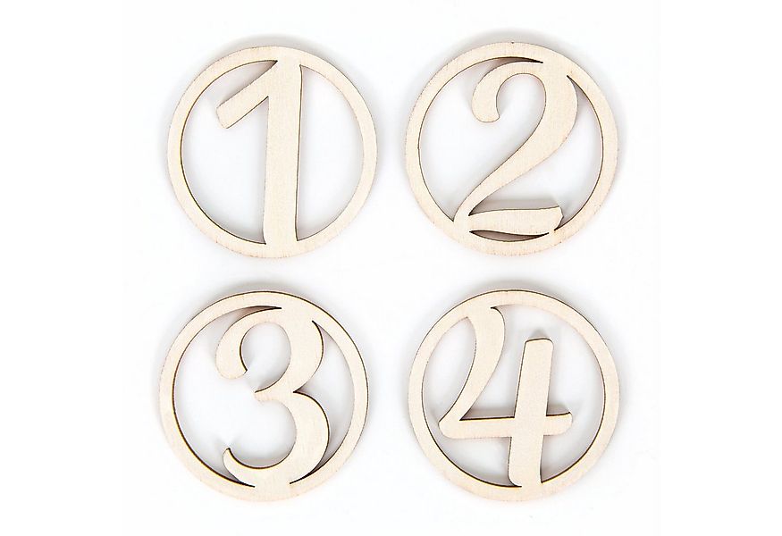 Logbuch-Verlag Dekofigur Zahlen aus Holz natur für Adventskranz Kerzen & Ke günstig online kaufen