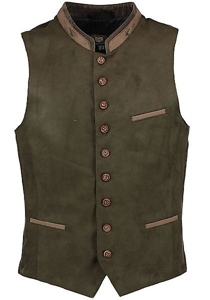 OS Trachten Trachtenweste Glayon Herren Weste mit Hirsch-Emblem auf Kragen günstig online kaufen