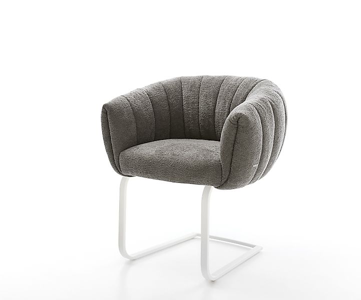 Freischwinger Jada-Flex Bouclé Soft Schlamm Freischwinger flach Weiß Tasche günstig online kaufen