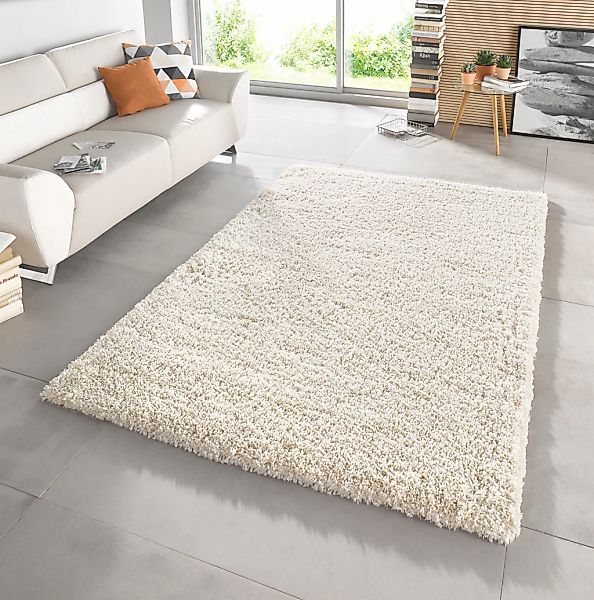 HANSE Home Hochflor-Teppich "Venice" rechteckig 45 mm Höhe meliert, Shaggy, günstig online kaufen