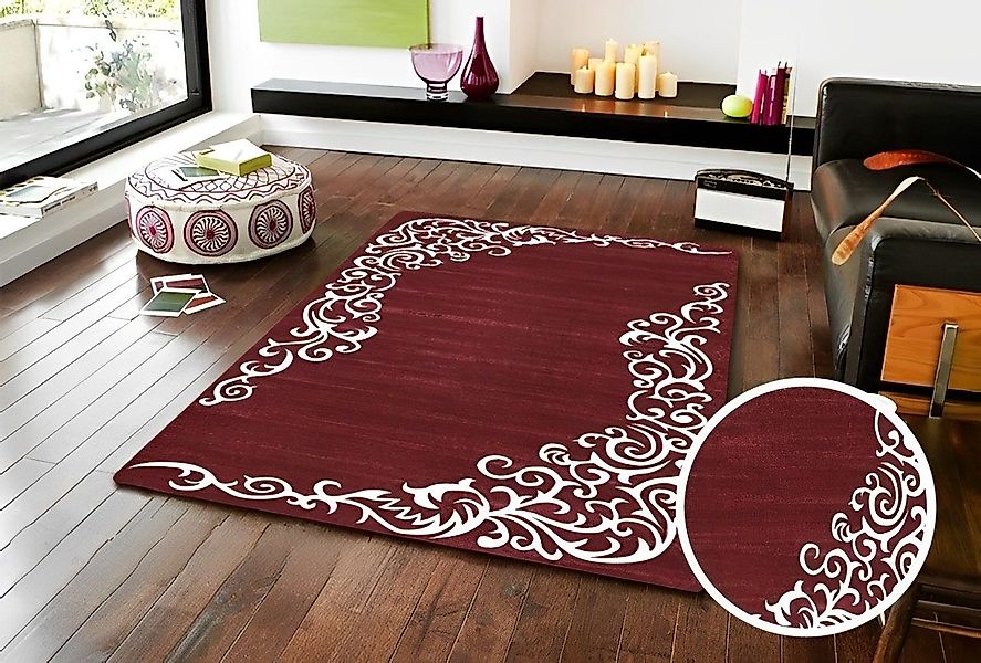 Dinarsu Teppich Bordeauxrot Teppichläufer Flache Oberfläche günstig online kaufen