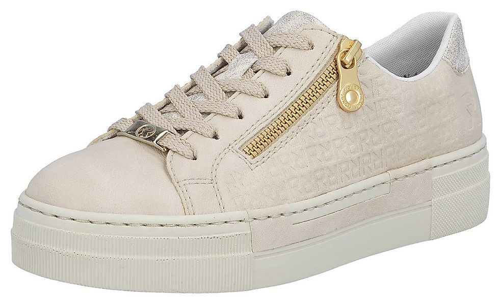 Rieker Plateausneaker mit goldfarbenem Reißverschluss, Freizeitschuh, Halbs günstig online kaufen