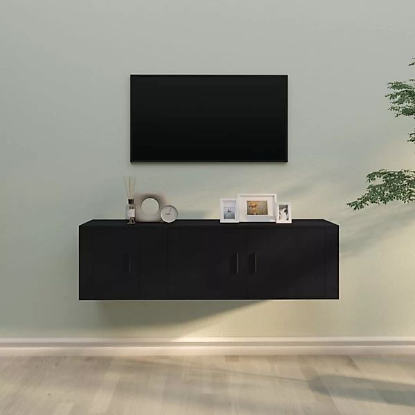 Vidaxl 2-tlg. Tv-schrank-set Schwarz Holzwerkstoff günstig online kaufen